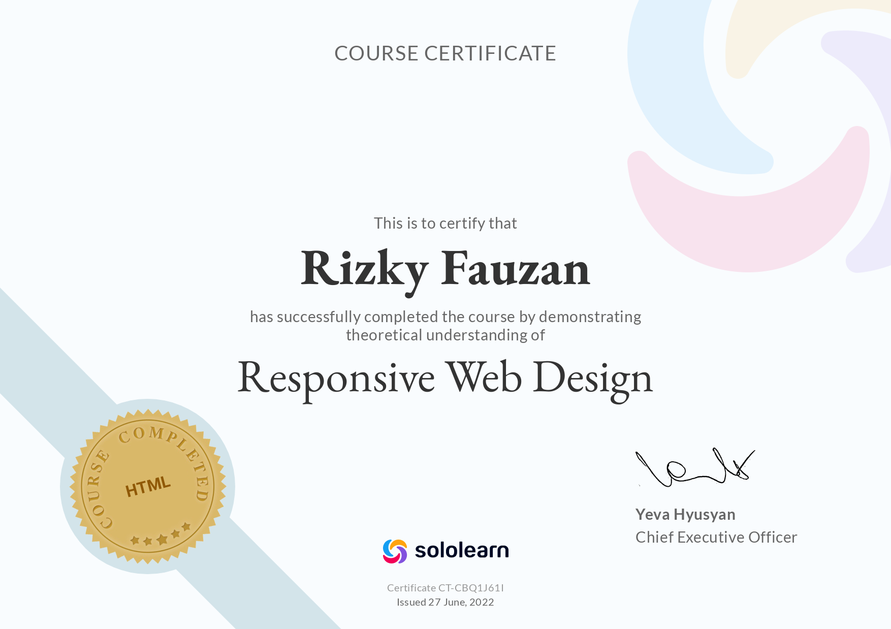SoloLearn Certification