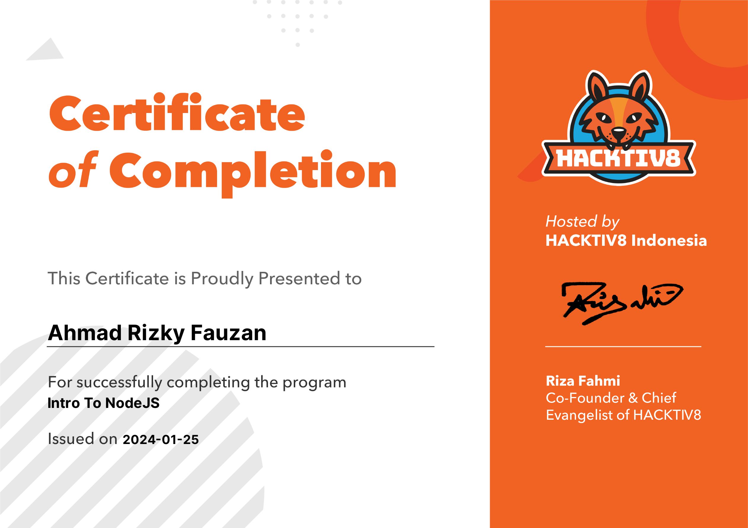 Certificate of Achievement