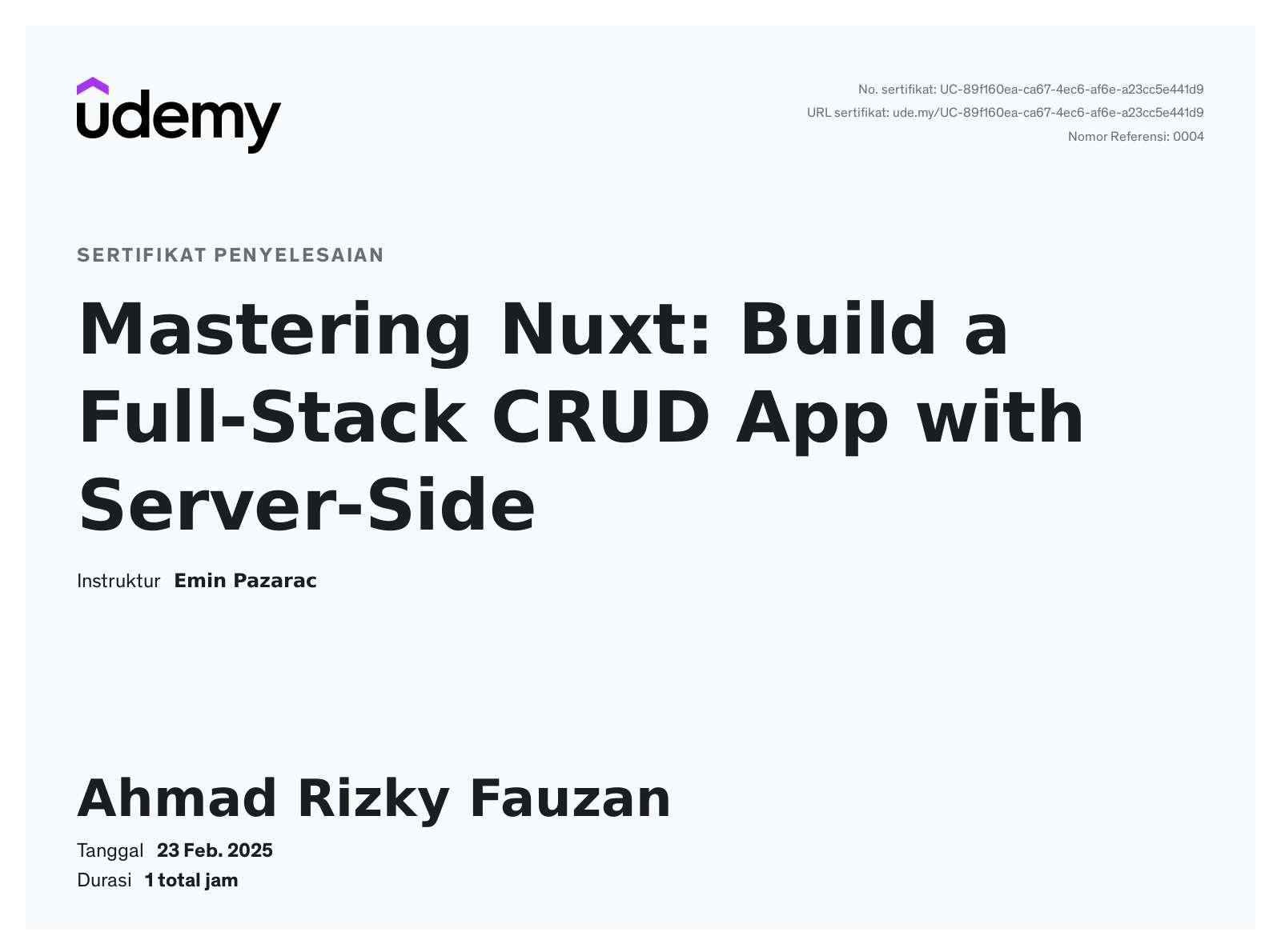 Certificate of Achievement